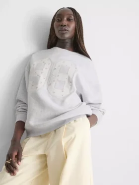 Oversized sweatshirt met 98 kleine bloemetjesprint