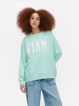 Oversized sweatshirt met ‘Miami’-opschrift