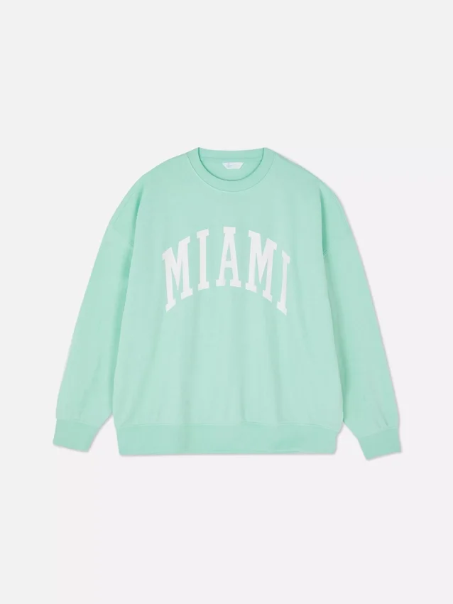 Oversized sweatshirt met ‘Miami’-opschrift