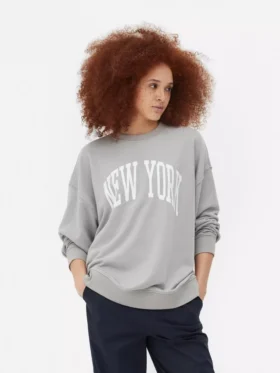 Oversized sweatshirt met print uit New York