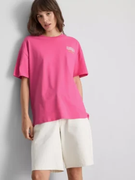 Oversized T-shirt met print in havana, met hoog katoengehalte