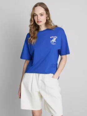Oversized T-shirt met Soleil-print