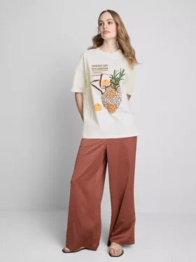 Oversized T-shirt van katoen in vintage-stijl