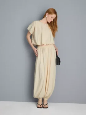 Parachute-broek met hoge taille