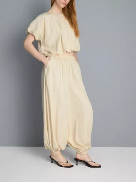 Parachute-broek met hoge taille