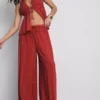 Paula Echevarría broek met wijde pijpen en glitters