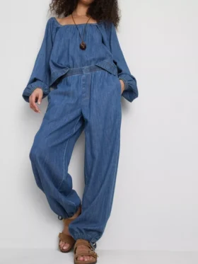Paula Echevarría denim harembroek met hoog katoengehalte