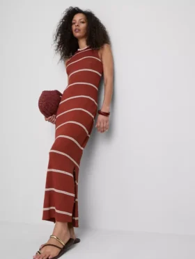 Paula Echevarría mouwloze bodycon midaxi-jurk