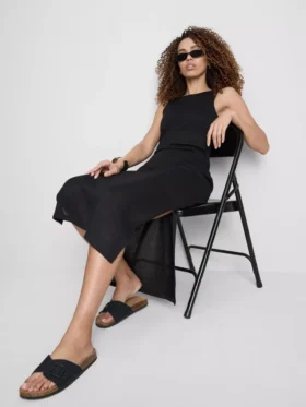 Paula Echevarría mouwloze bodycon midaxi-jurk