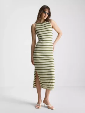 Paula Echevarría mouwloze bodycon midaxi-jurk