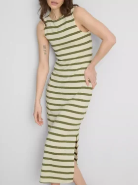 Paula Echevarría mouwloze bodycon midaxi-jurk