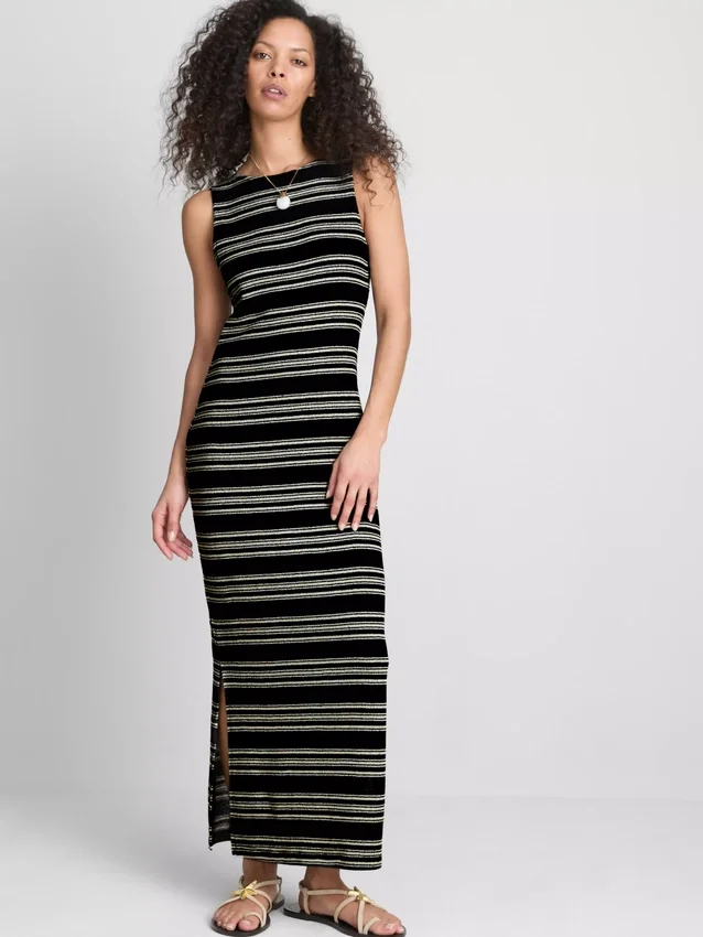 Paula Echevarría mouwloze bodycon midaxi-jurk