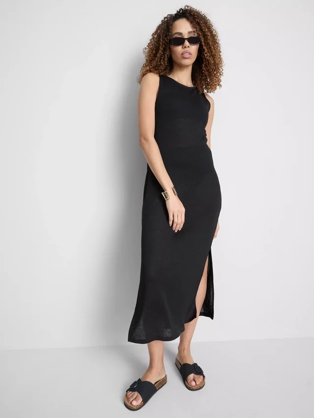 Paula Echevarría mouwloze bodycon midaxi-jurk