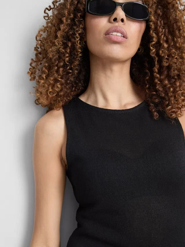 Paula Echevarría mouwloze bodycon midaxi-jurk