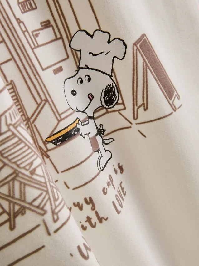 Peanuts Snoopy katoenen café-overhemd
