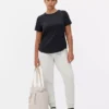 Performance-T-shirt met afgeronde zoom