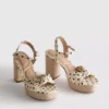 Plateausandalen met geknoopte details