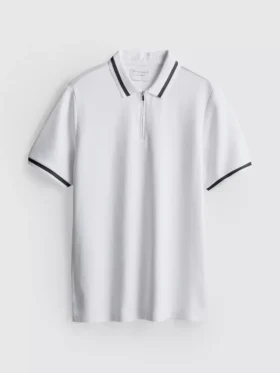 Polo met ritssluiting en structuur