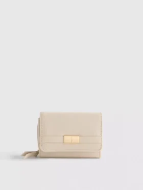Portemonnee met ritssluiting en metallic details