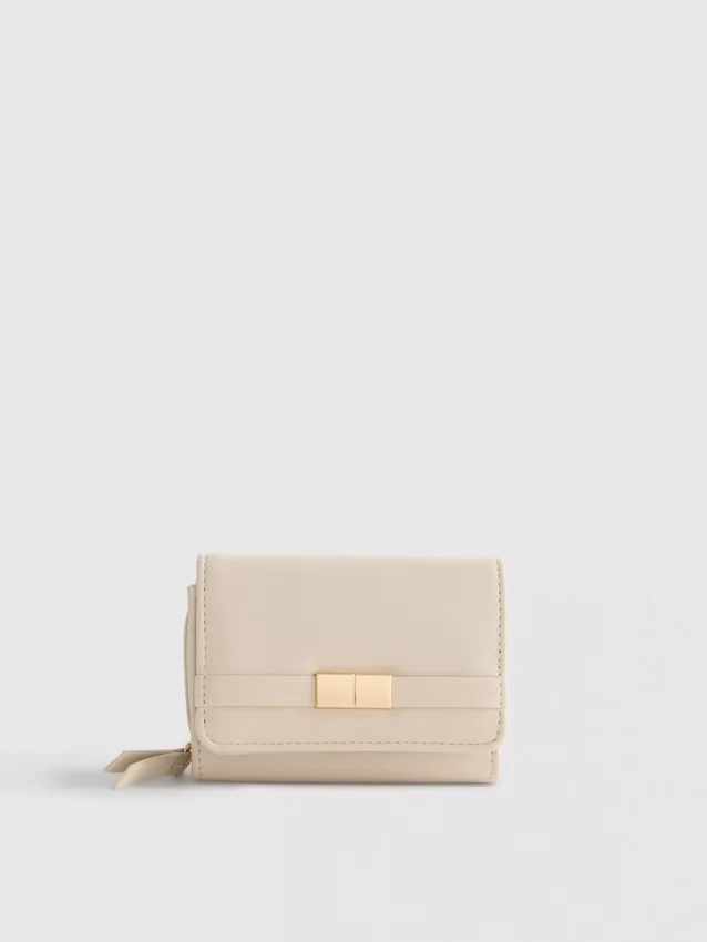 Portemonnee met ritssluiting en metallic details