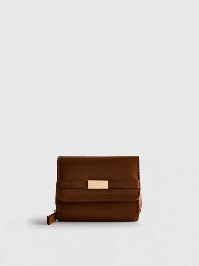 Portemonnee met ritssluiting en metallic details