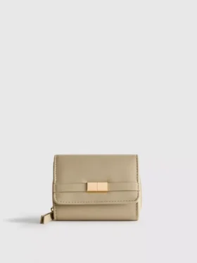 Portemonnee met ritssluiting en metallic details