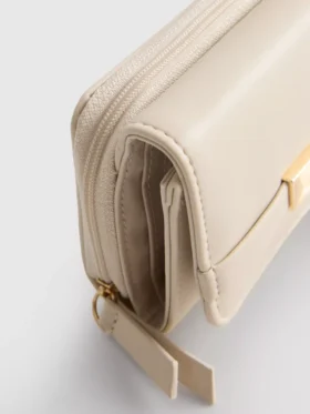 Portemonnee met ritssluiting en metallic details