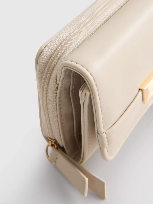 Portemonnee met ritssluiting en metallic details