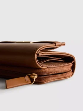 Portemonnee met ritssluiting en metallic details