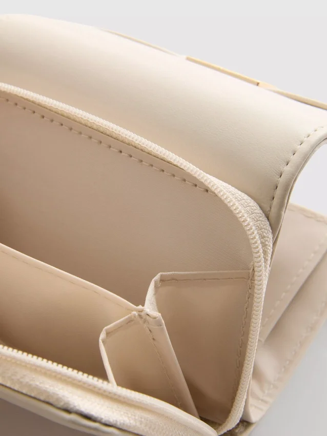 Portemonnee met ritssluiting en metallic details