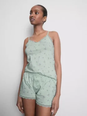 Pyjama’s met cami in kanten rand