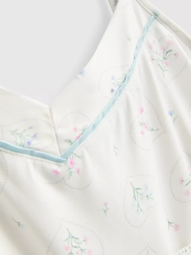 Pyjama's met satijnen strik en print