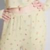 Pyjamabroek met bloemenprint en geribde boorden