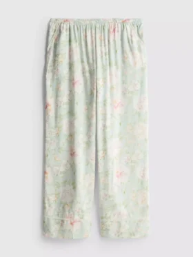 Pyjamabroek met bloemenprint en wijde pijpen
