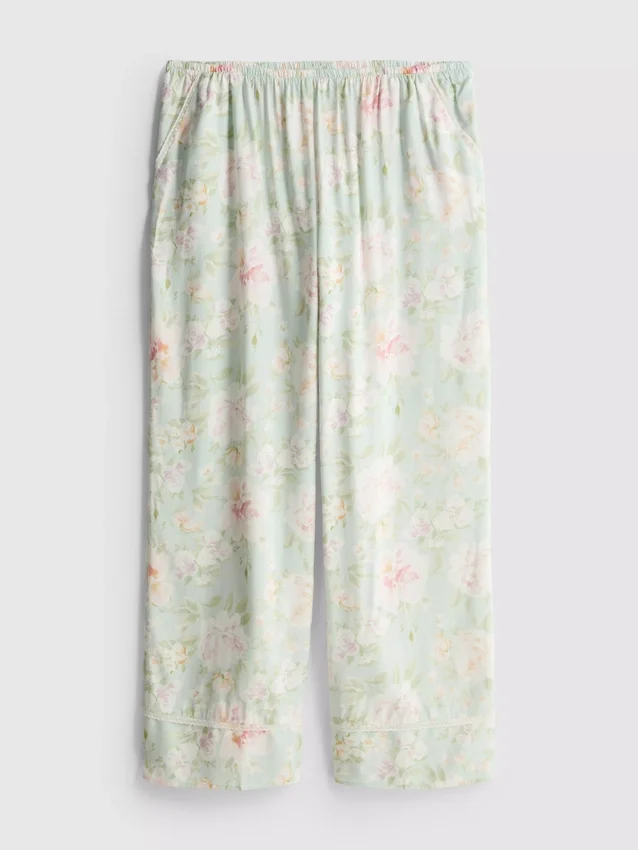 Pyjamabroek met bloemenprint en wijde pijpen