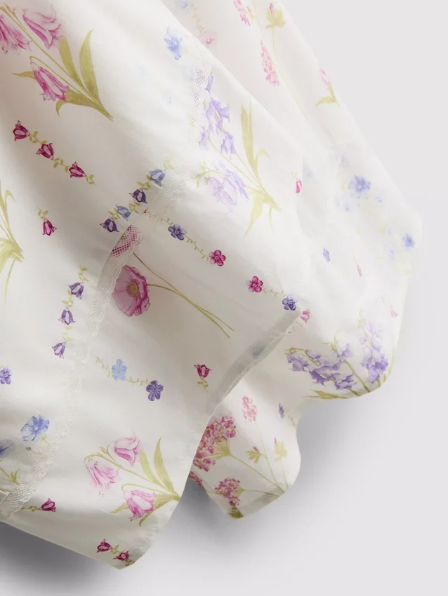 Pyjamabroek met bloemenprint en wijde pijpen