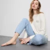 Pyjamaset van bedrukt katoen met ronde hals