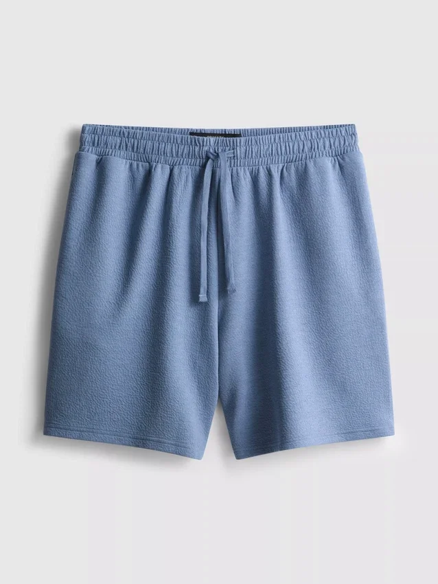 Pyjamashorts met textuur en trekkoord