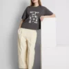 Rechthoekig katoenen T-shirt met print