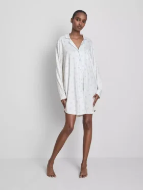 Relaxte boyfriend-nachthemd met print