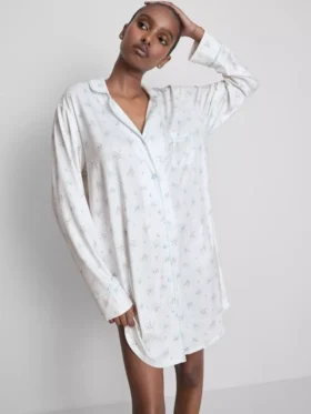 Relaxte boyfriend-nachthemd met print