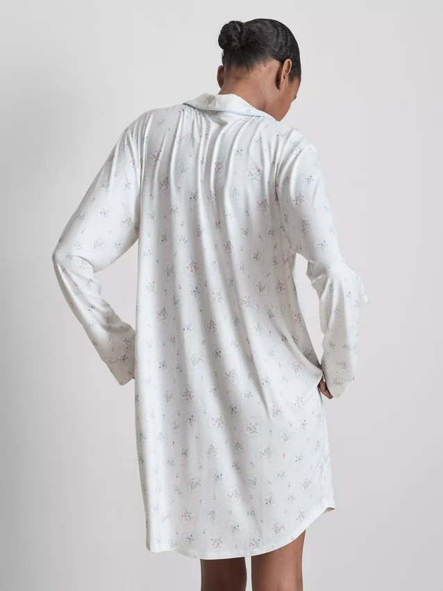 Relaxte boyfriend-nachthemd met print
