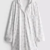 Relaxte boyfriend-nachthemd met print
