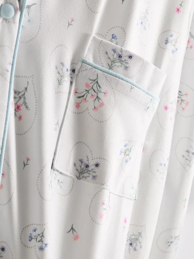 Relaxte boyfriend-nachthemd met print