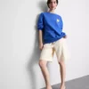 Relaxte citroengele sweater met hoog katoengehalte