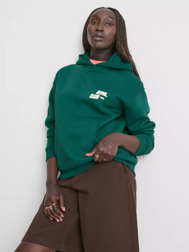 Relaxte hoodie in sportclubstijl