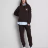 Relaxte hoodie van katoenmix met print