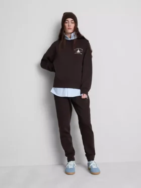 Relaxte hoodie van katoenmix met print