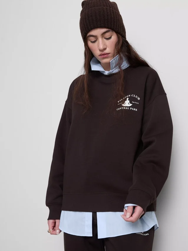 Relaxte hoodie van katoenmix met print