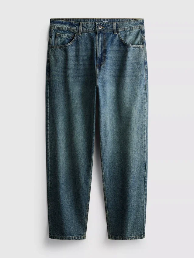 Relaxte jeans met middelhoge taille en rechte pijpen